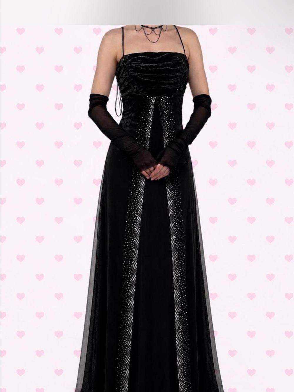 Vintage front split empire dress